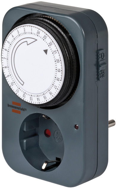 Minuterie Mécanique Prise Brennenstuhl MC 120 - Compte à Rebours Jusqu'à 120 Min - Sécurité Enfant - 230V/16A - 4